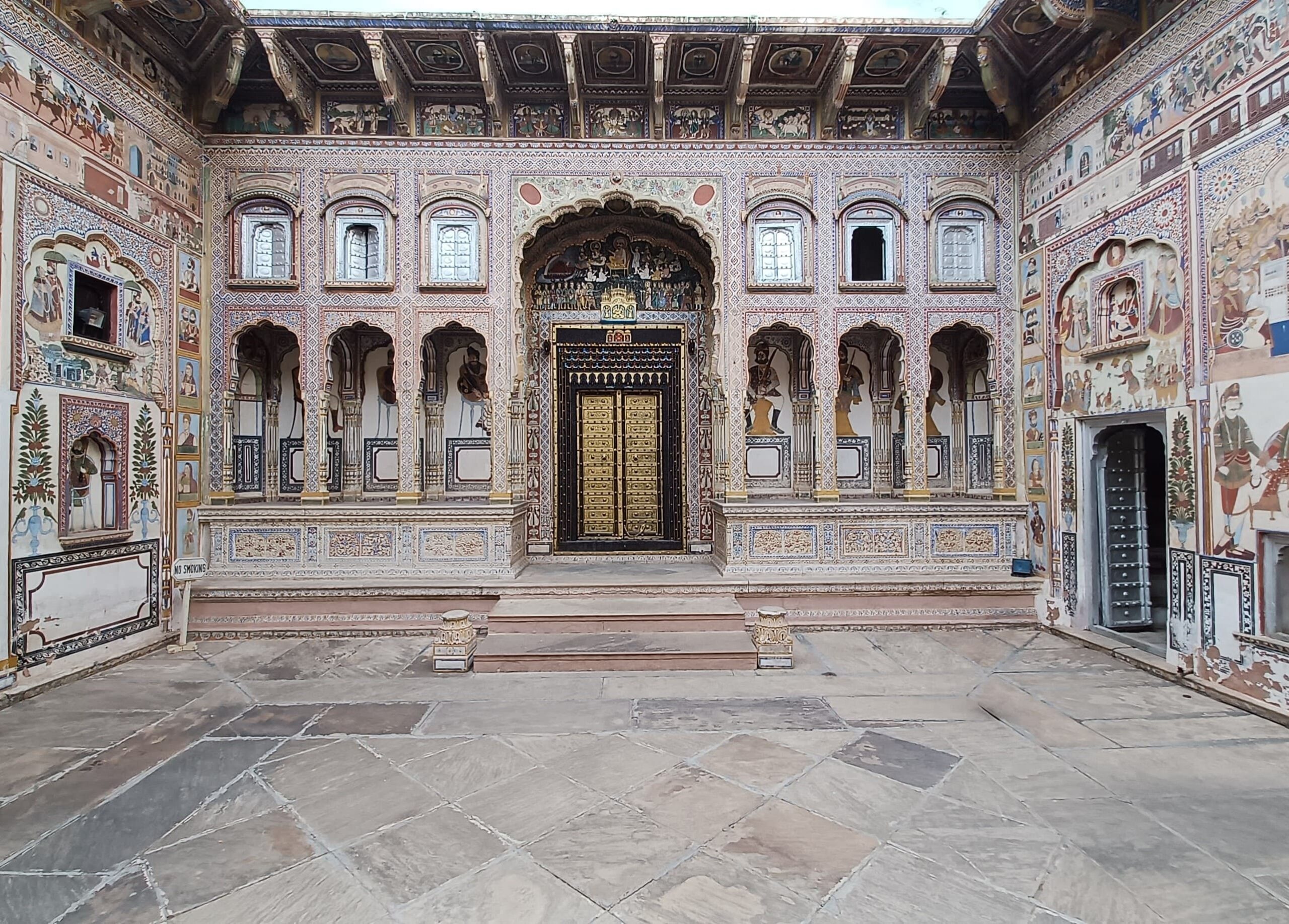 Shekhawati art inside Podar Haveli Museum
